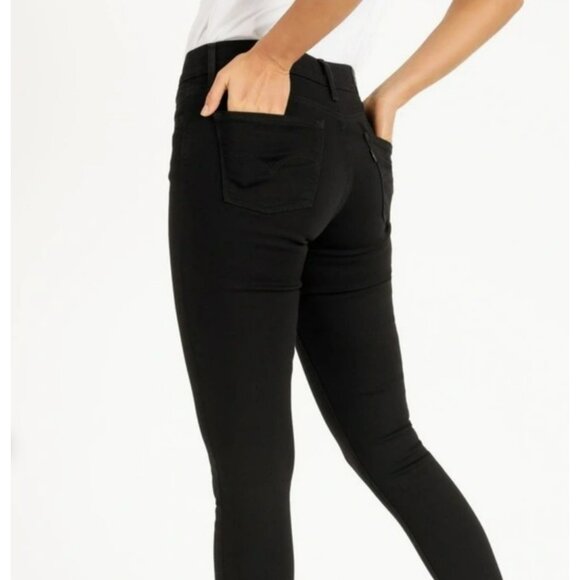 Levis 710 Super Skinny Black Jeans -raw hem - sz 28w - Picture 1 of 16